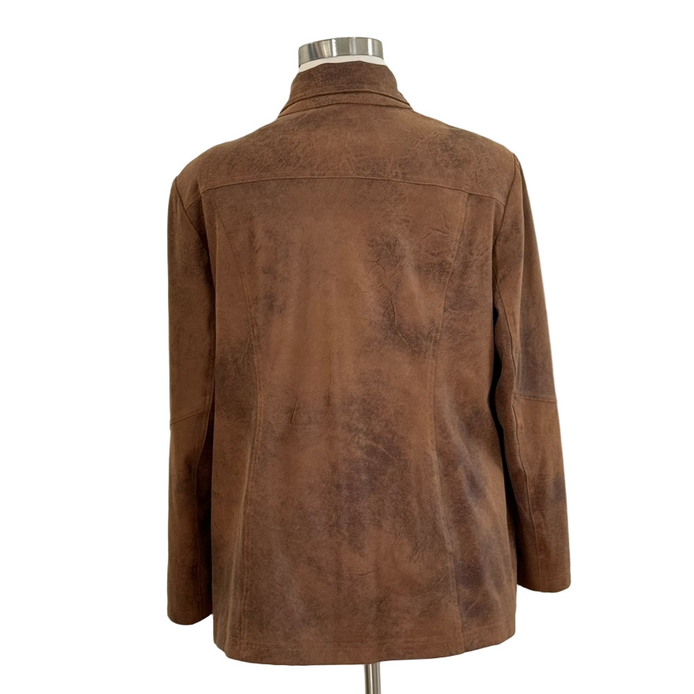 Chico's Brown “Leather” Women's Jacket Size 20 (Chico’s size 4) - Picture 5 of 15